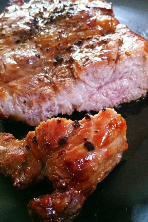 Convection Oven Pork Shoulder Juicy Soft Steak สเต๊ก สันคอหมู บ้านๆ