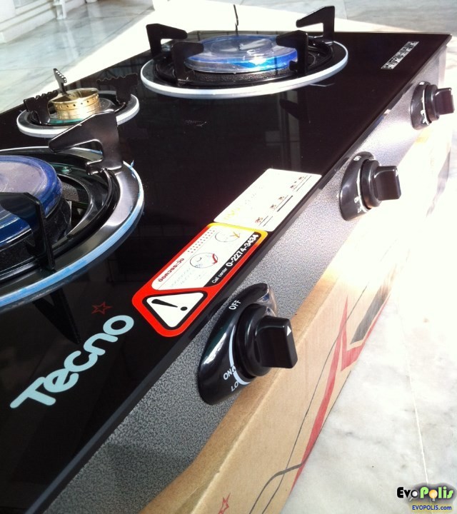 TecnoStar IR3710GB 3 Burners GlassTop Gas Stove เทคโนสตาร์ เตาแก๊ส
